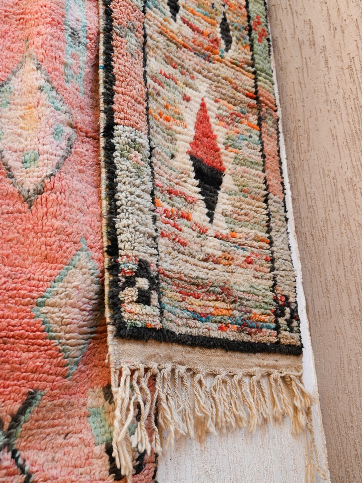 Moroccan Runner Rug - Light Blue & Pink 70x335cm - Nouvelle Nomad