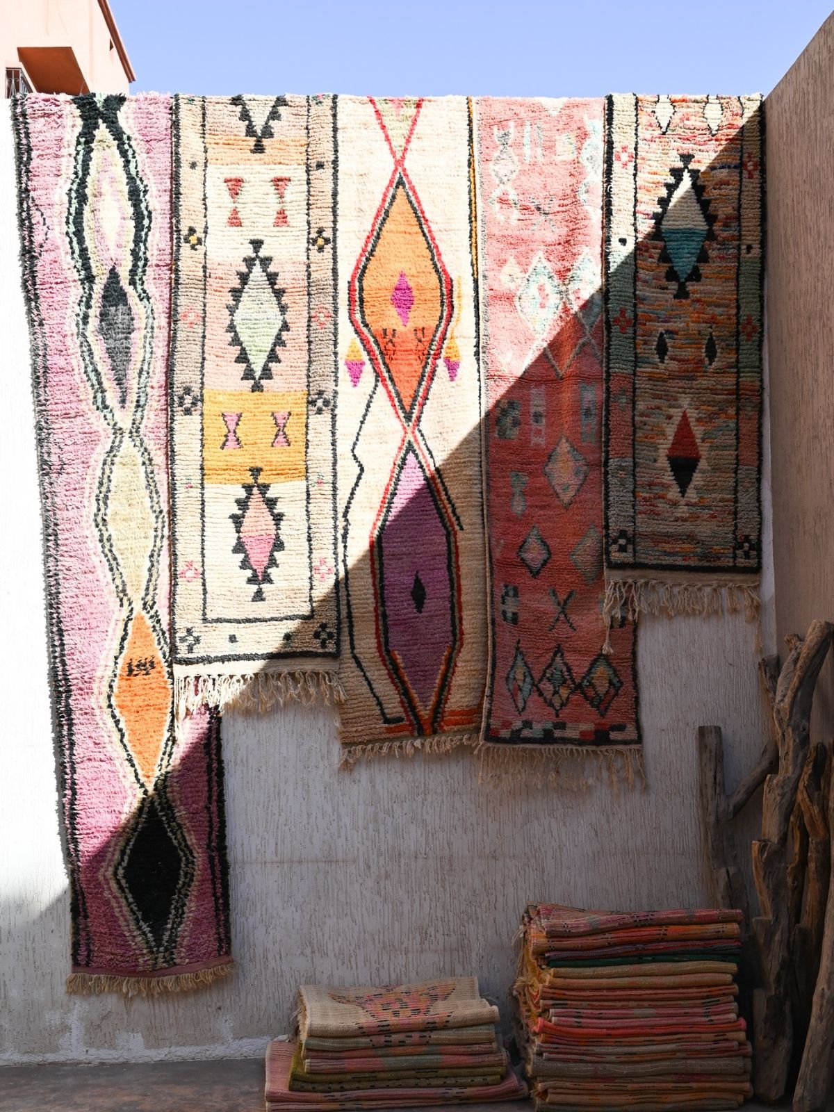 Moroccan Runner Rug - White Purple & Orange 70x335cm - Nouvelle Nomad