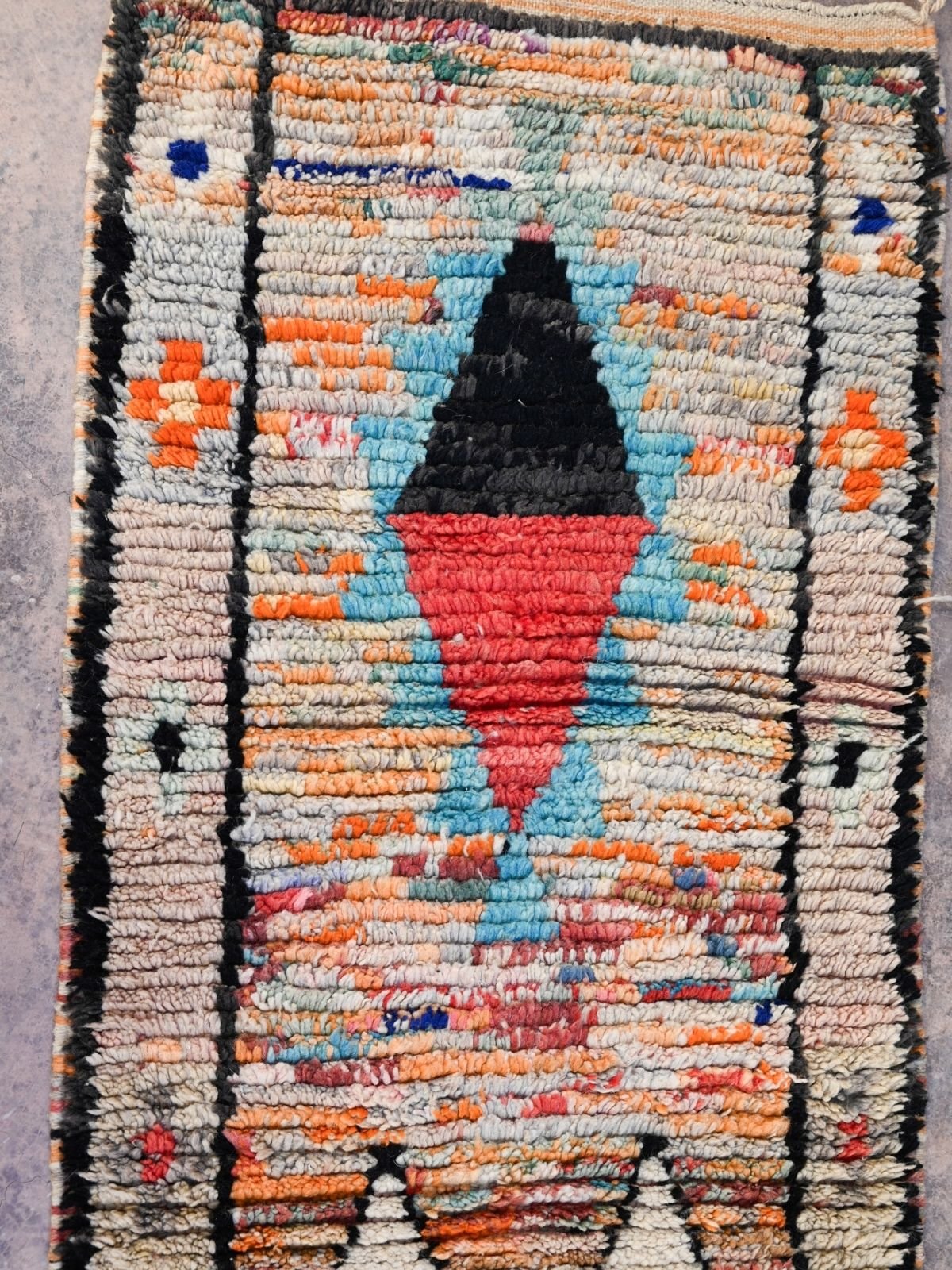 Moroccan Runner Rug - Light Blue & Pink 70x335cm - Nouvelle Nomad