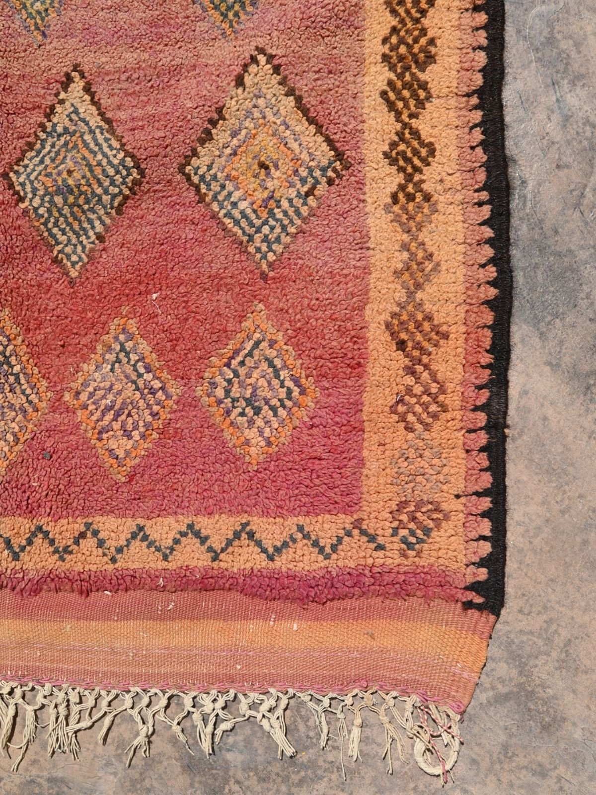 Haouz Vintage Moroccan Rug - Blush Pink 110x188cm
