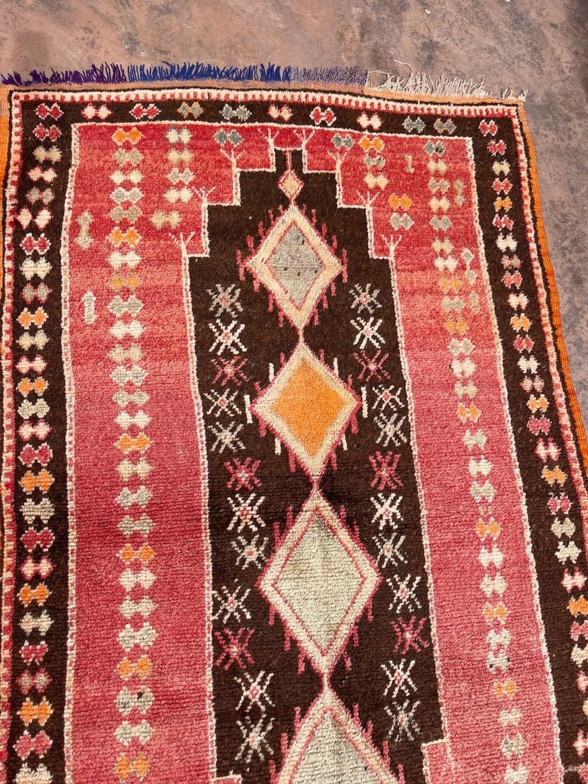 Vintage Moroccan Rug - Red & Brown Taznakht 130x220cm