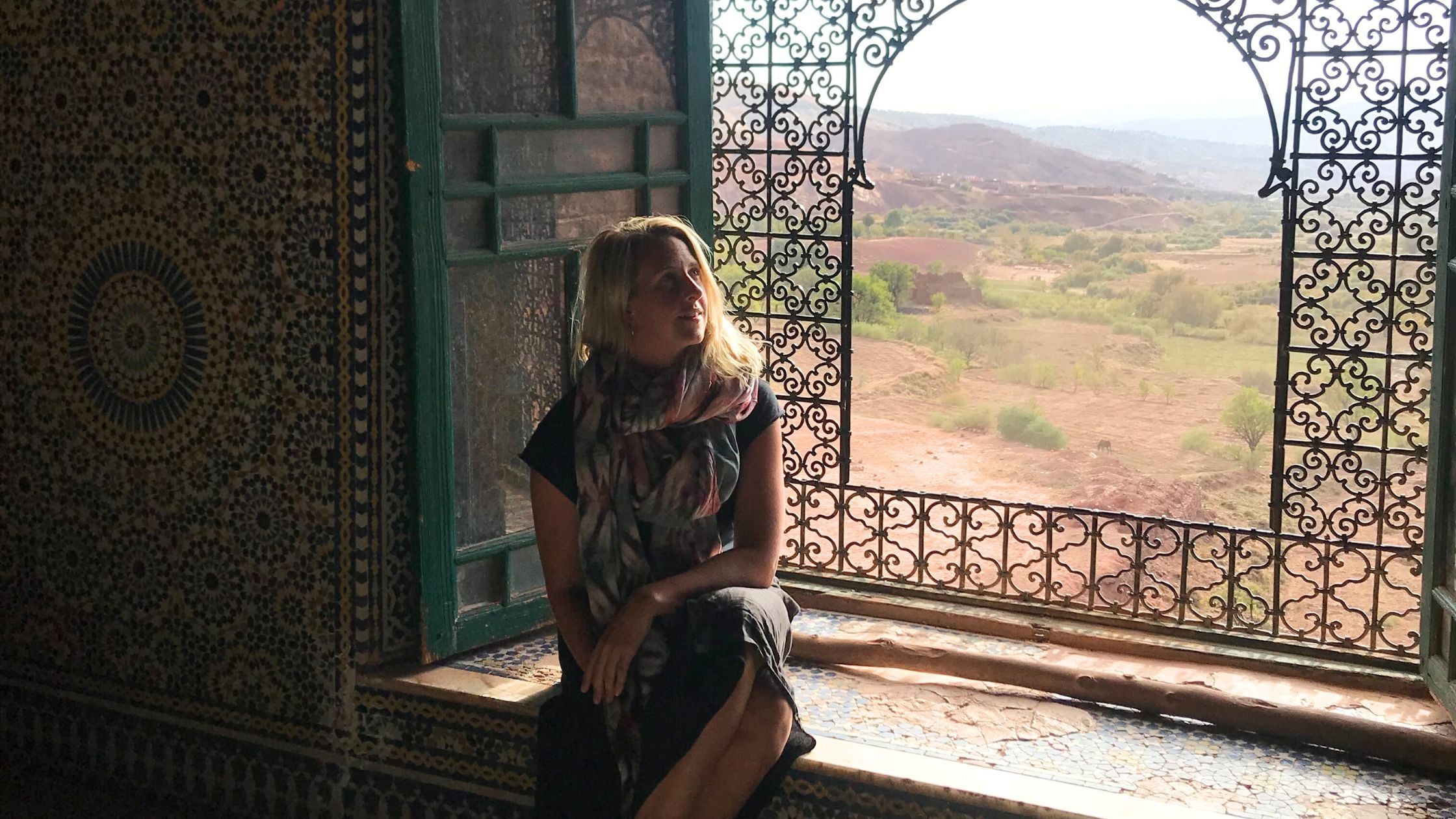 Bridget a kasbah Telouet in Morocco as a solo female traveller