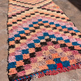 Vintage Moroccan Runner - Checkered Boujad 76x205cm