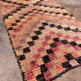 Vintage Moroccan Runner - Checkered Boujad 76x205cm