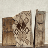 Vintage Beni Ourain Mini Rug - Cream & Brown 92x185cm
