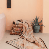 Vintage Boujad Rug Peach Diamonds