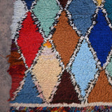 Vintage Boujad Rug - Bright Blue Diamonds 160x258cm - Nouvelle Nomad