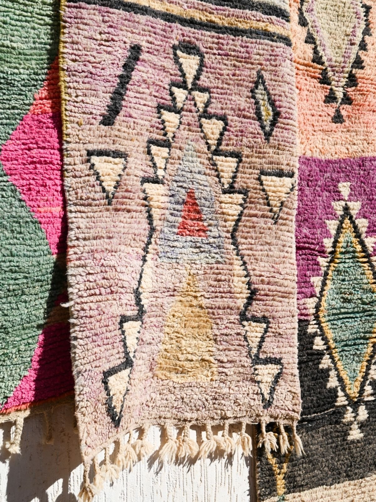 Moroccan Runner Rug - Soft Lilac & Black 77x330cm - Nouvelle Nomad