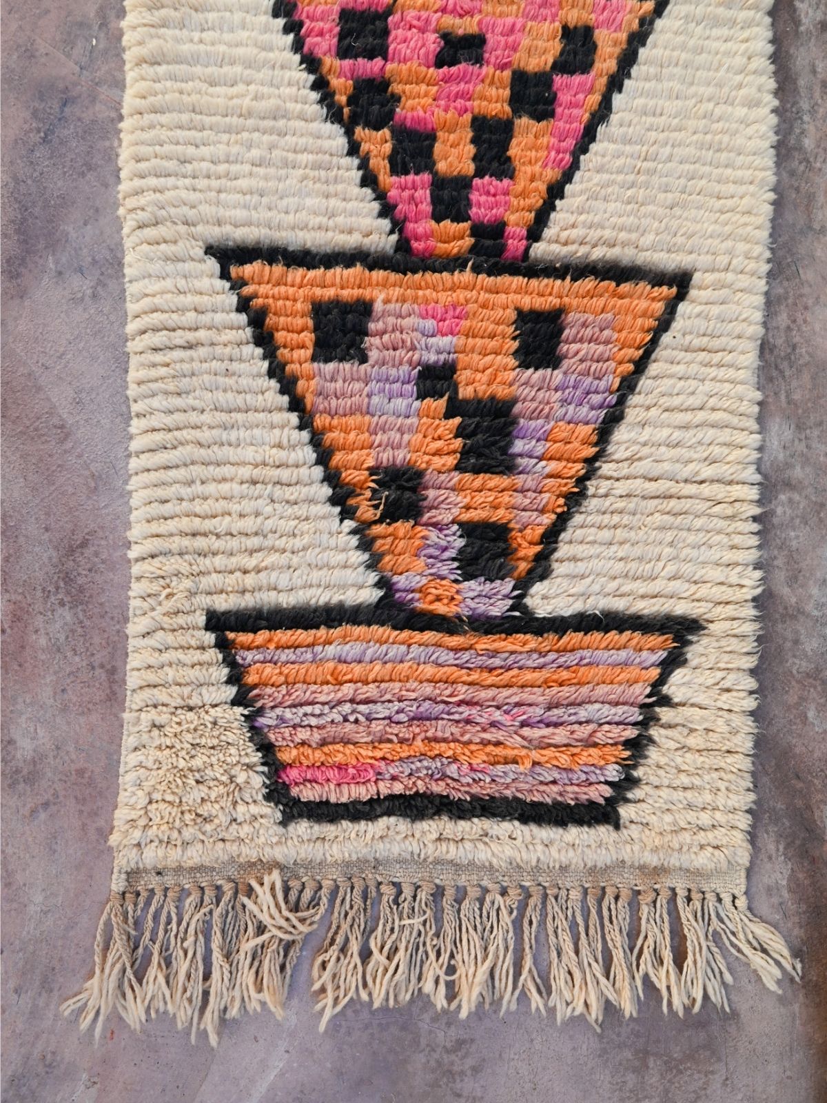 Moroccan Runner Rug - Bright Pink & White 71x350cm - Nouvelle Nomad
