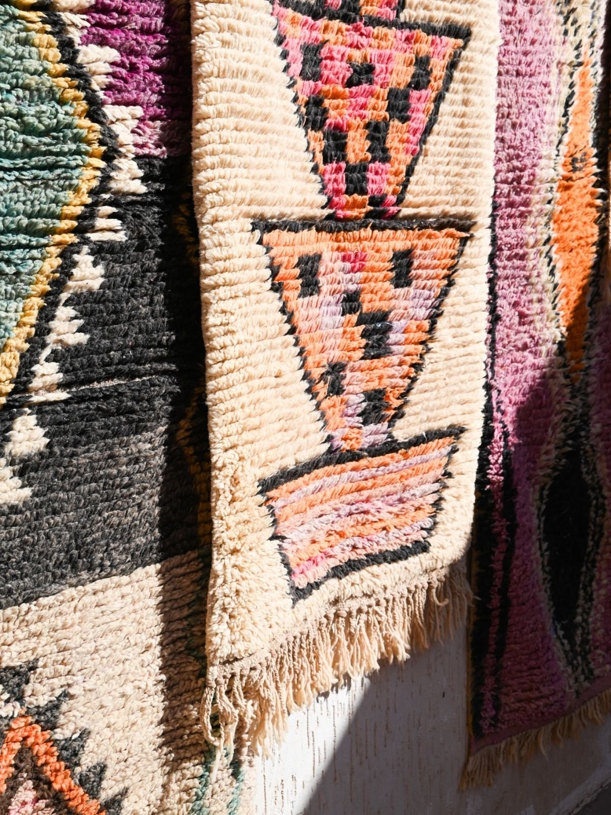 Moroccan Runner Rug - Bright Pink & White 71x350cm - Nouvelle Nomad