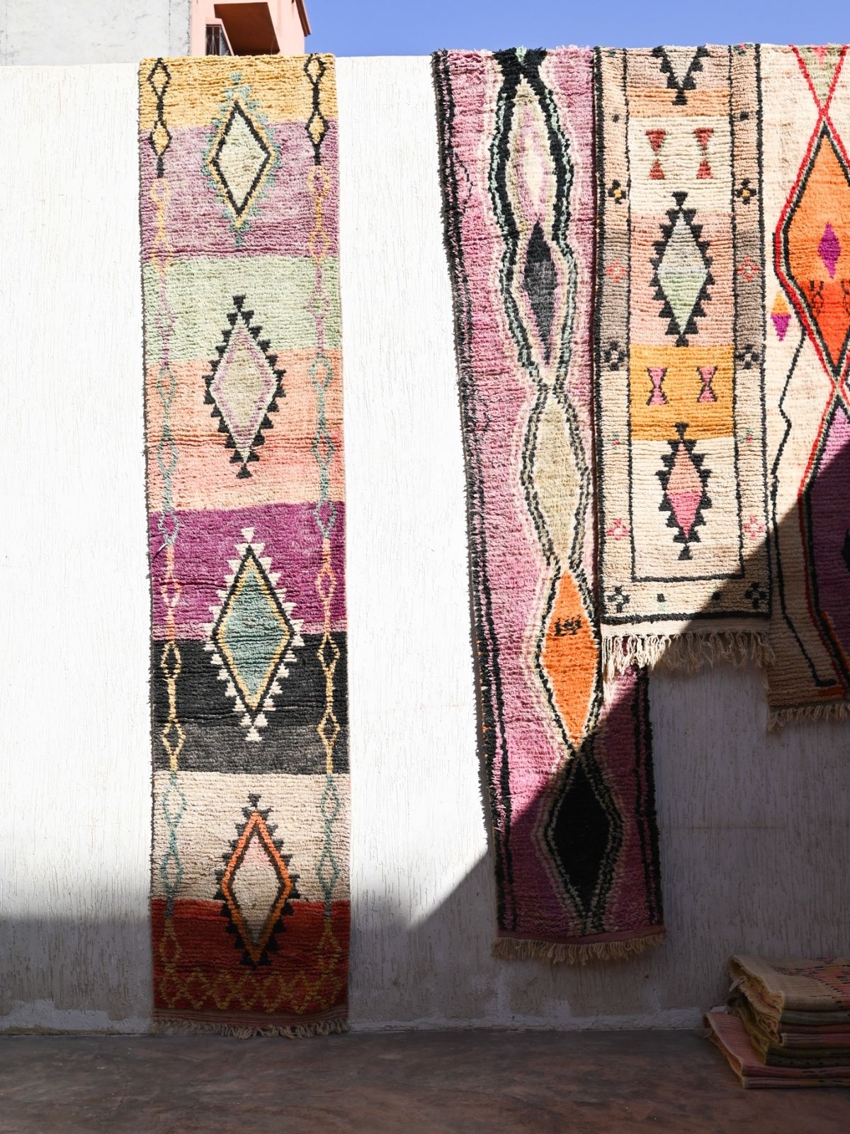 Moroccan Runner Rug - Beige Green & Gold 73x315cm - Nouvelle Nomad