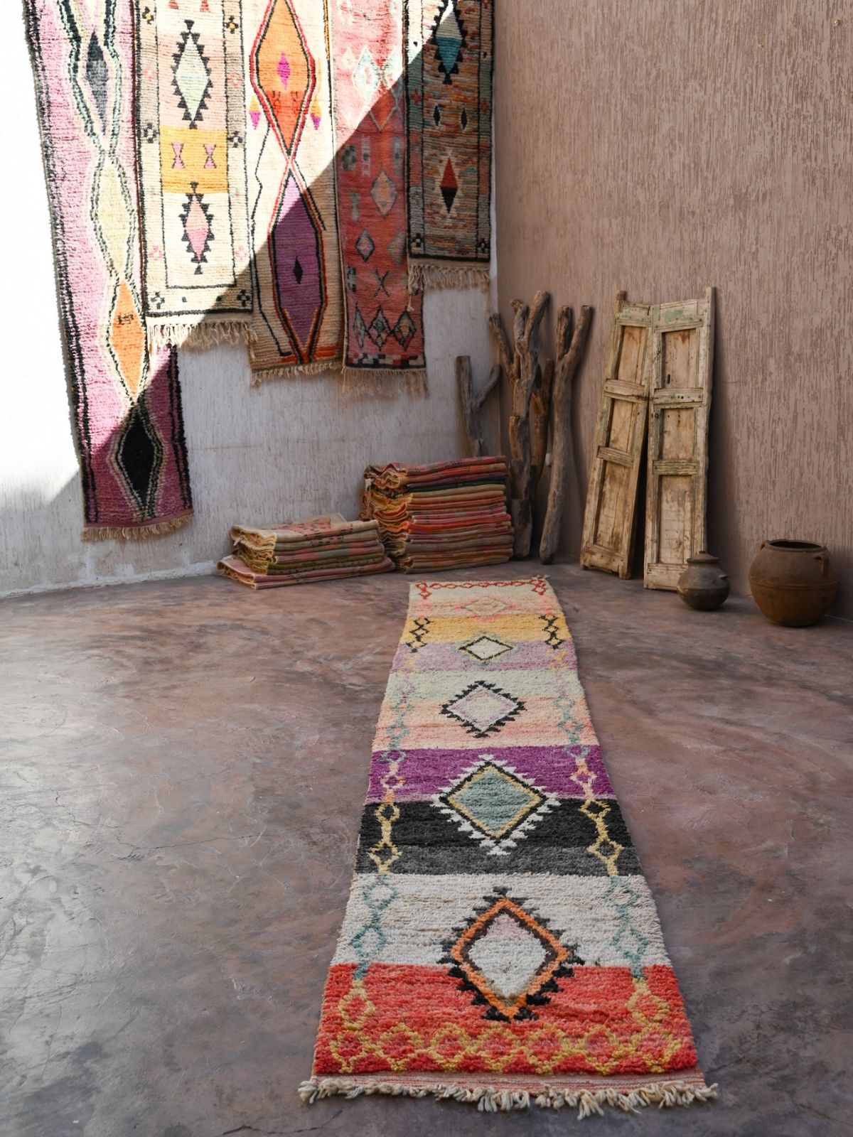 XL Moroccan Runner Rug - Multi Colour 80x515cm - Nouvelle Nomad