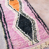 Moroccan Runner Rug - Purple & Black 68x450cm