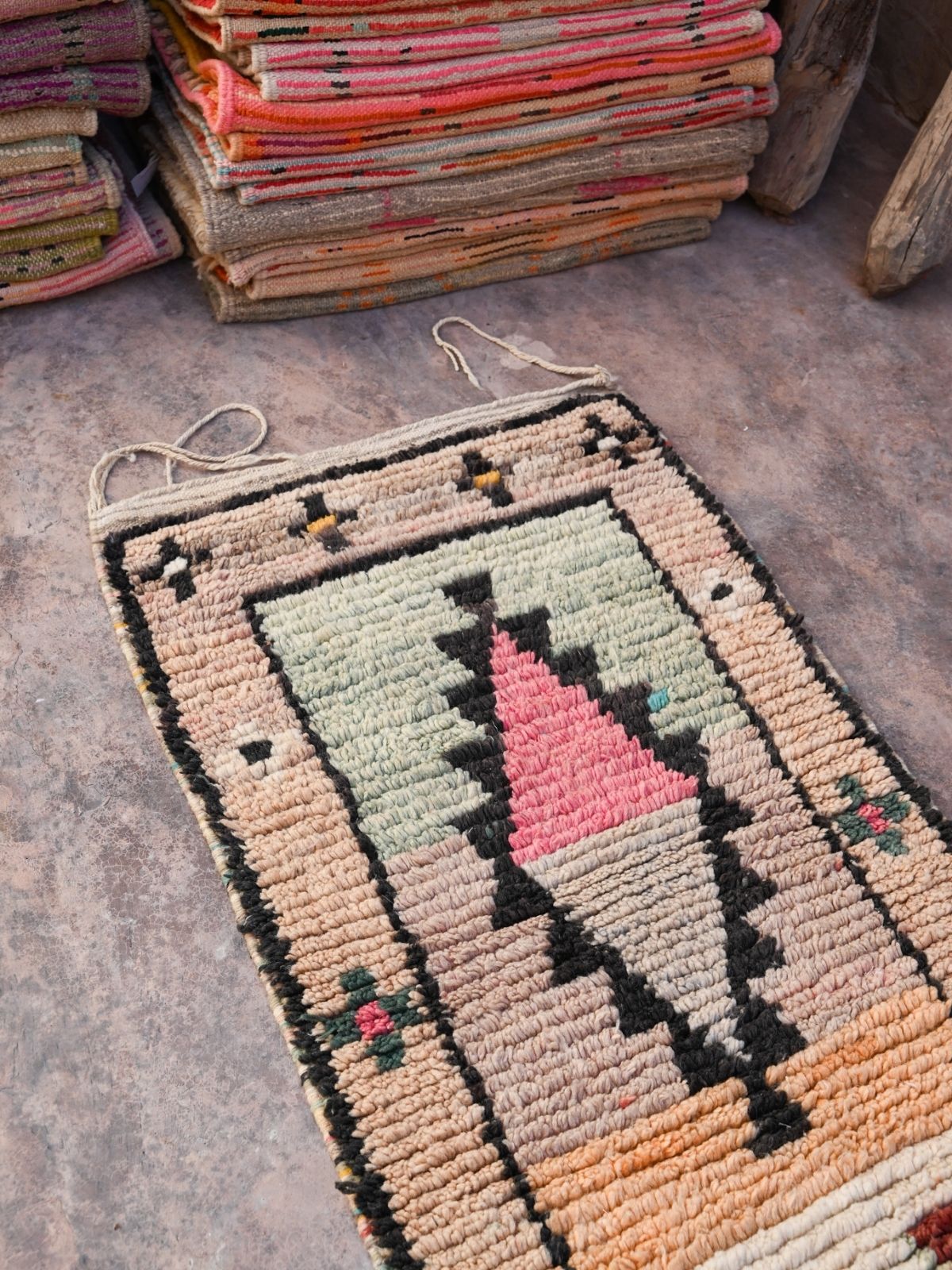 Moroccan Runner Rug - White Gold & Pink 69x315cm - Nouvelle Nomad