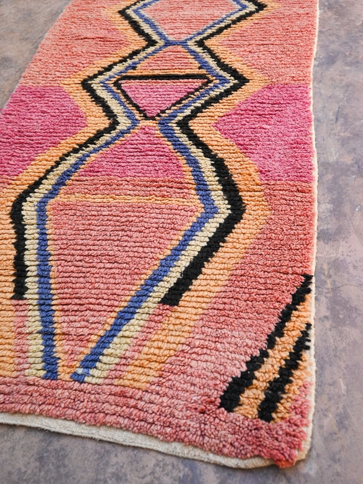 Moroccan Runner Rug - Bright Magenta & Pink 93x250cm Nouvelle Nomad
