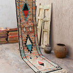 Moroccan Runner Rug - Light Blue & Pink 70x335cm - Nouvelle Nomad
