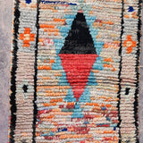 Moroccan Runner Rug - Light Blue & Pink 70x335cm - Nouvelle Nomad