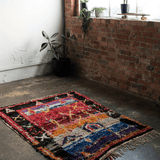 Vintage Boucherouite Rug - Bright & Black