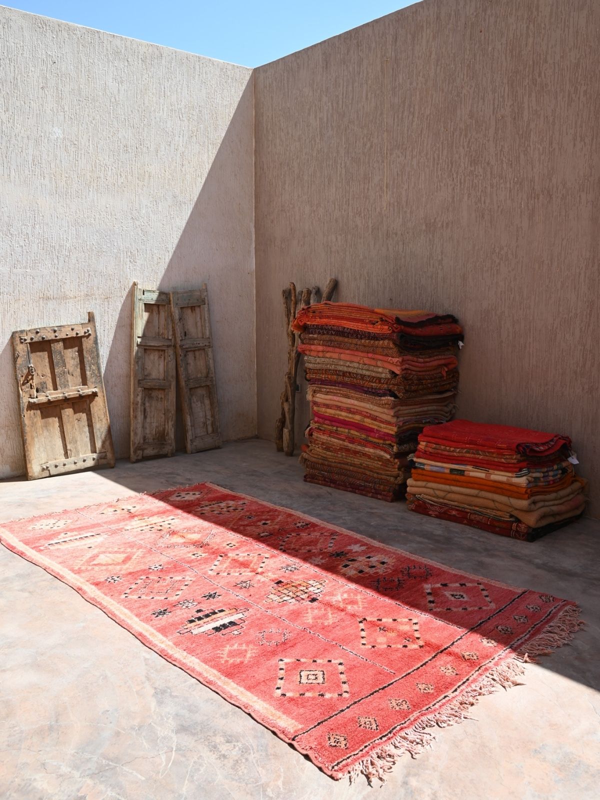 Vintage Boujad Rug - Cherry Red 175x338cm - Nouvelle Nomad