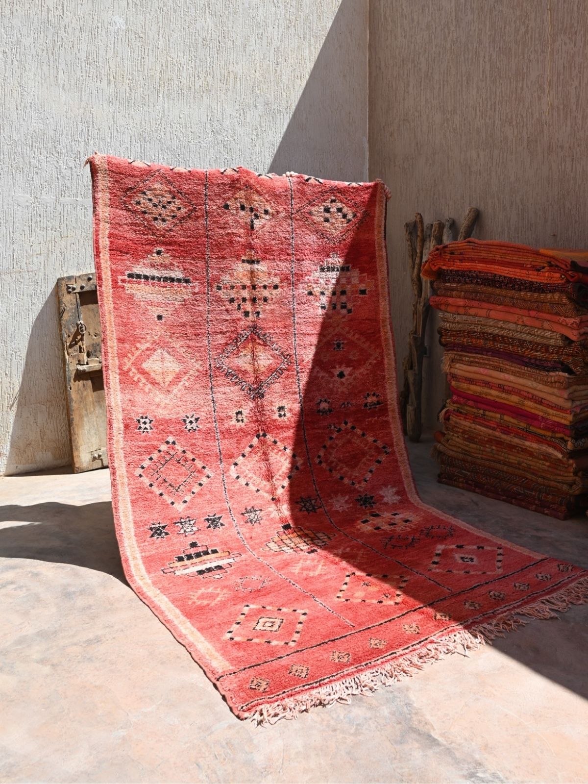 Vintage Boujad Rug - Cherry Red 175x338cm - Nouvelle Nomad