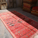 Vintage Boujad Rug - Cherry Red 175x338cm - Nouvelle Nomad