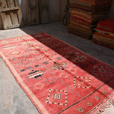 Vintage Boujad Rug - Cherry Red 175x338cm - Nouvelle Nomad