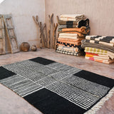 Cross - Contemporary Beni Ourain Rug - Black 200x310