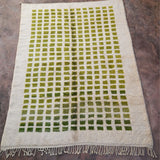 Contemporary Beni M'Rirt Carpet - White & Green Grid Design 230x320cm