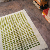 Contemporary Beni M'Rirt Carpet - White & Green Grid Design 230x320cm