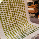 Contemporary Beni M'Rirt Carpet - White & Green Grid Design 230x320cm