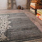 Space - Contemporary Beni M'Rirt Rug - Grey Black 287x355