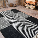 Cross - Contemporary Beni Ourain Rug - Black 200x310