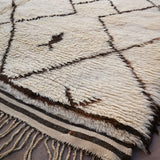 Beni - Contemporary Beni M'Rirt Rug - Cream Brown 220x335cm