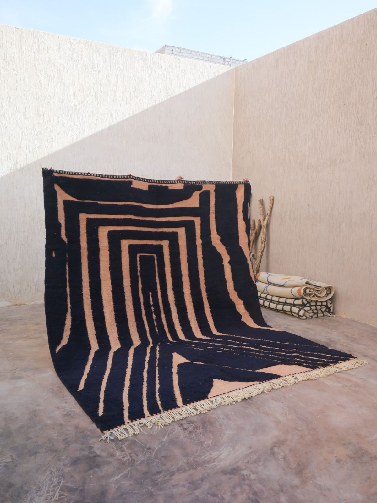 Art - Contemporary Beni Ourain Rug - Blue 272x340cm