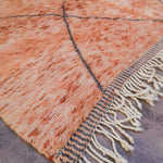 Contemporary Beni M'Rirt Carpet - Peach with simple charcoal design 210x315cm