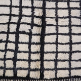 Contemporary Beni M'Rirt Carpet - White and Black Geometric 230x320cm