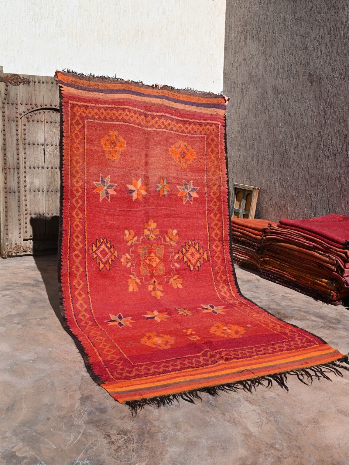 Haouz Vintage Moroccan Rug - Red 170x370cm