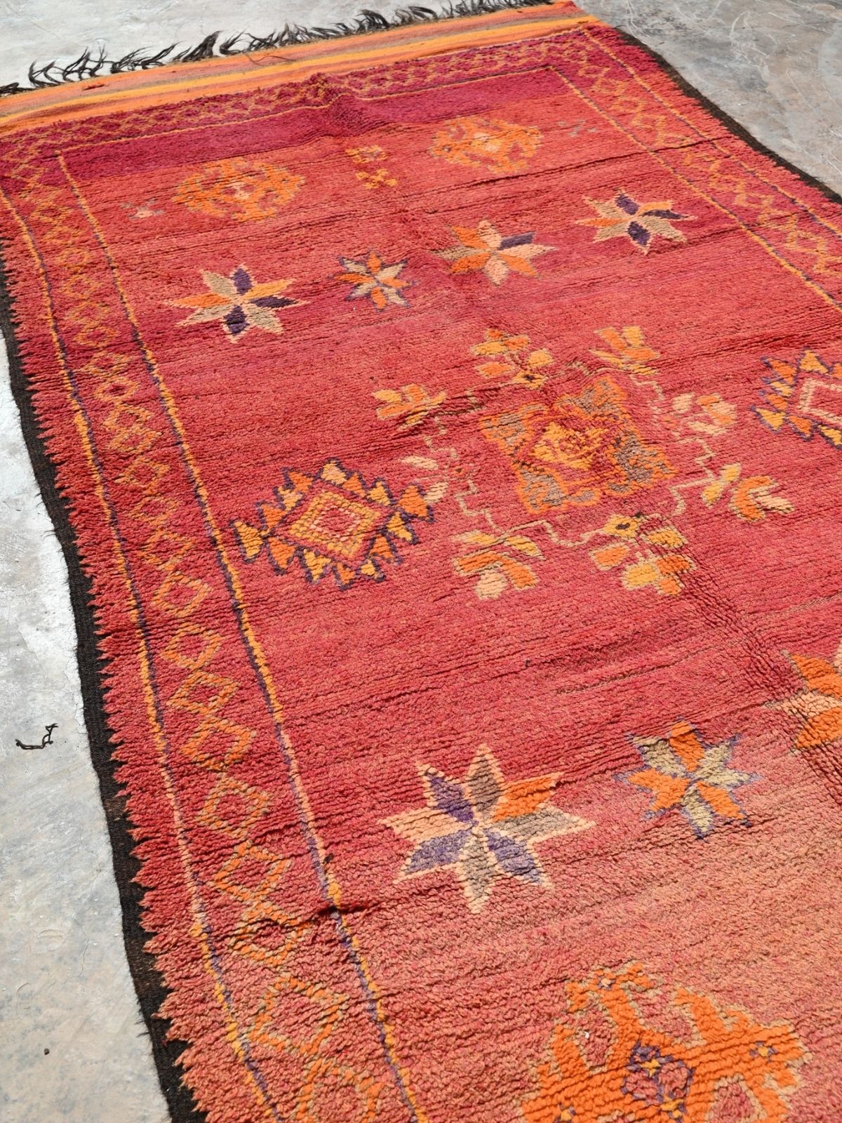 Haouz Vintage Moroccan Rug - Red 170x370cm