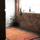 Haouz Vintage Area Rug - Orange & Magenta