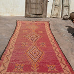 Haouz Vintage Moroccan Rug - Magenta 135x370cm