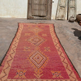 Haouz Vintage Moroccan Rug - Magenta 135x370cm