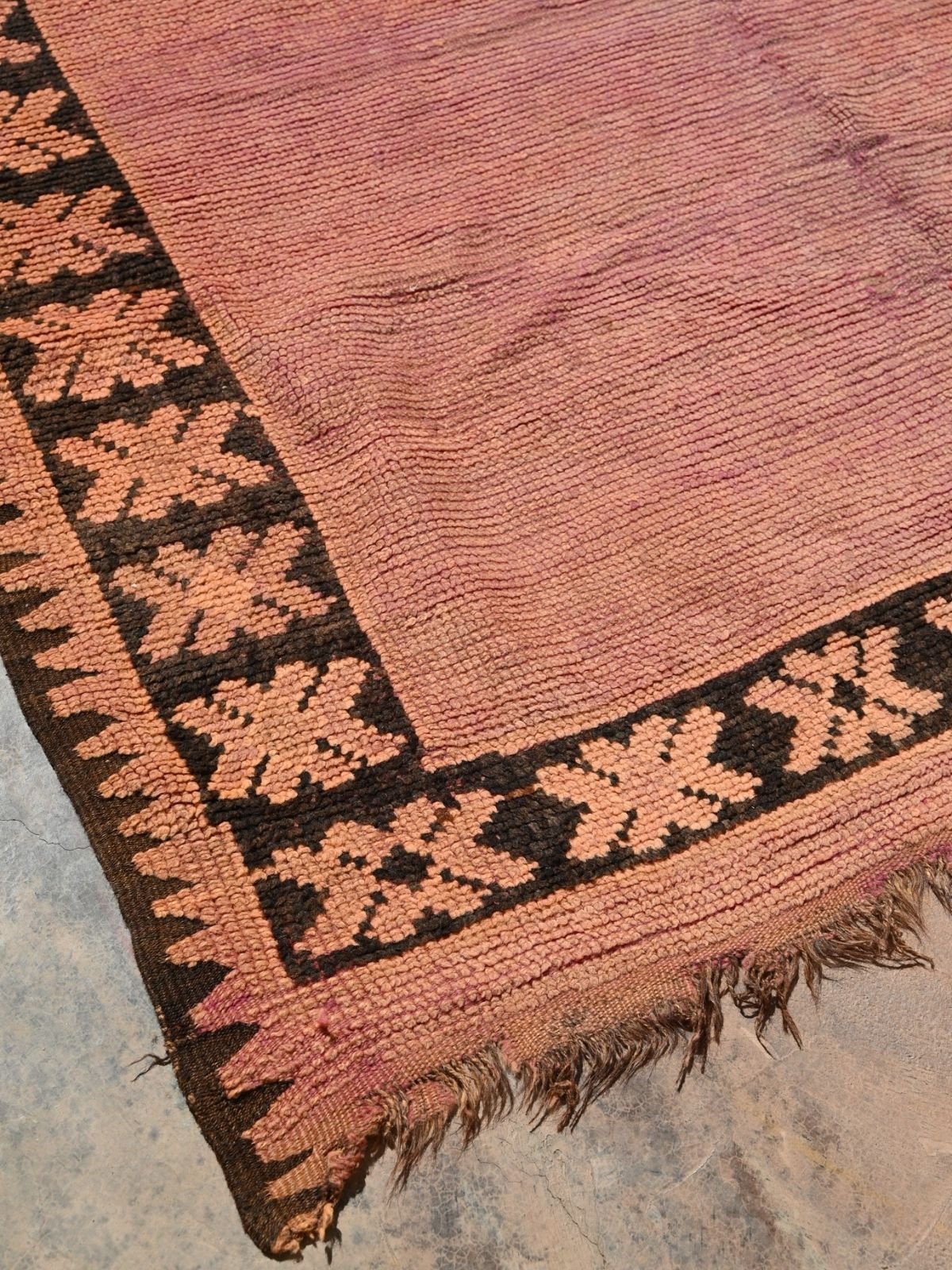 Haouz Vintage Moroccan Rug - Magenta Rose 167x380cm