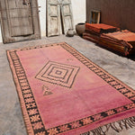 Haouz Vintage Moroccan Rug - Magenta Rose 167x380cm
