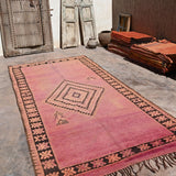 Haouz Vintage Moroccan Rug - Magenta Rose 167x380cm