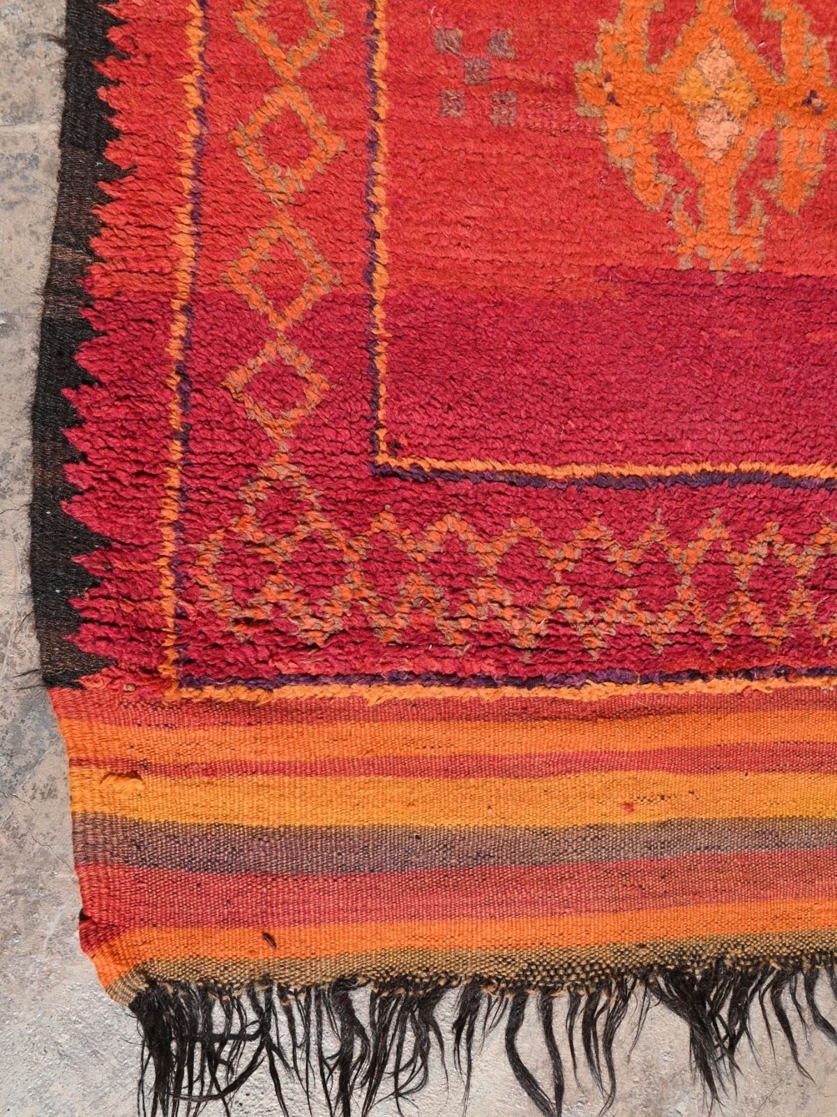 Haouz Vintage Moroccan Rug - Red 170x370cm