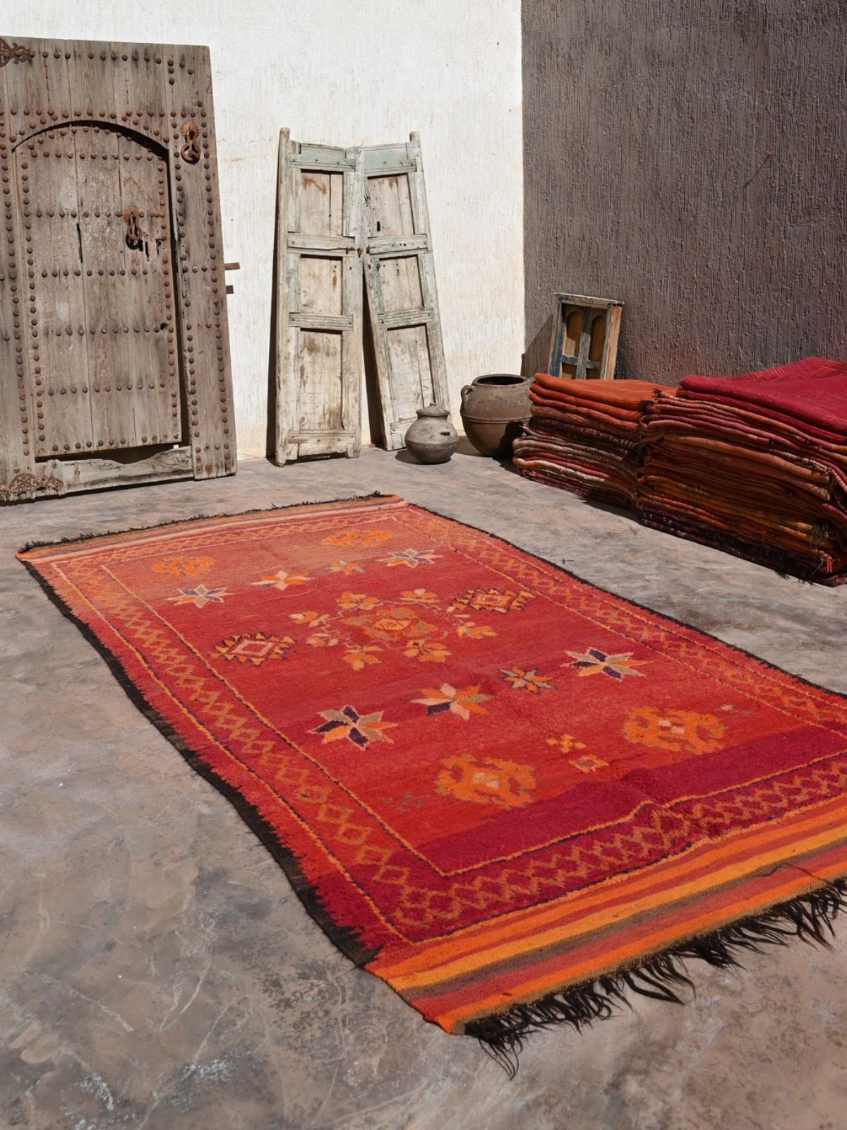 Haouz Vintage Moroccan Rug - Red 170x370cm