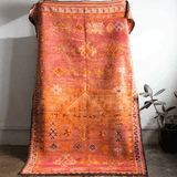 Haouz Vintage Area Rug - Orange & Magenta