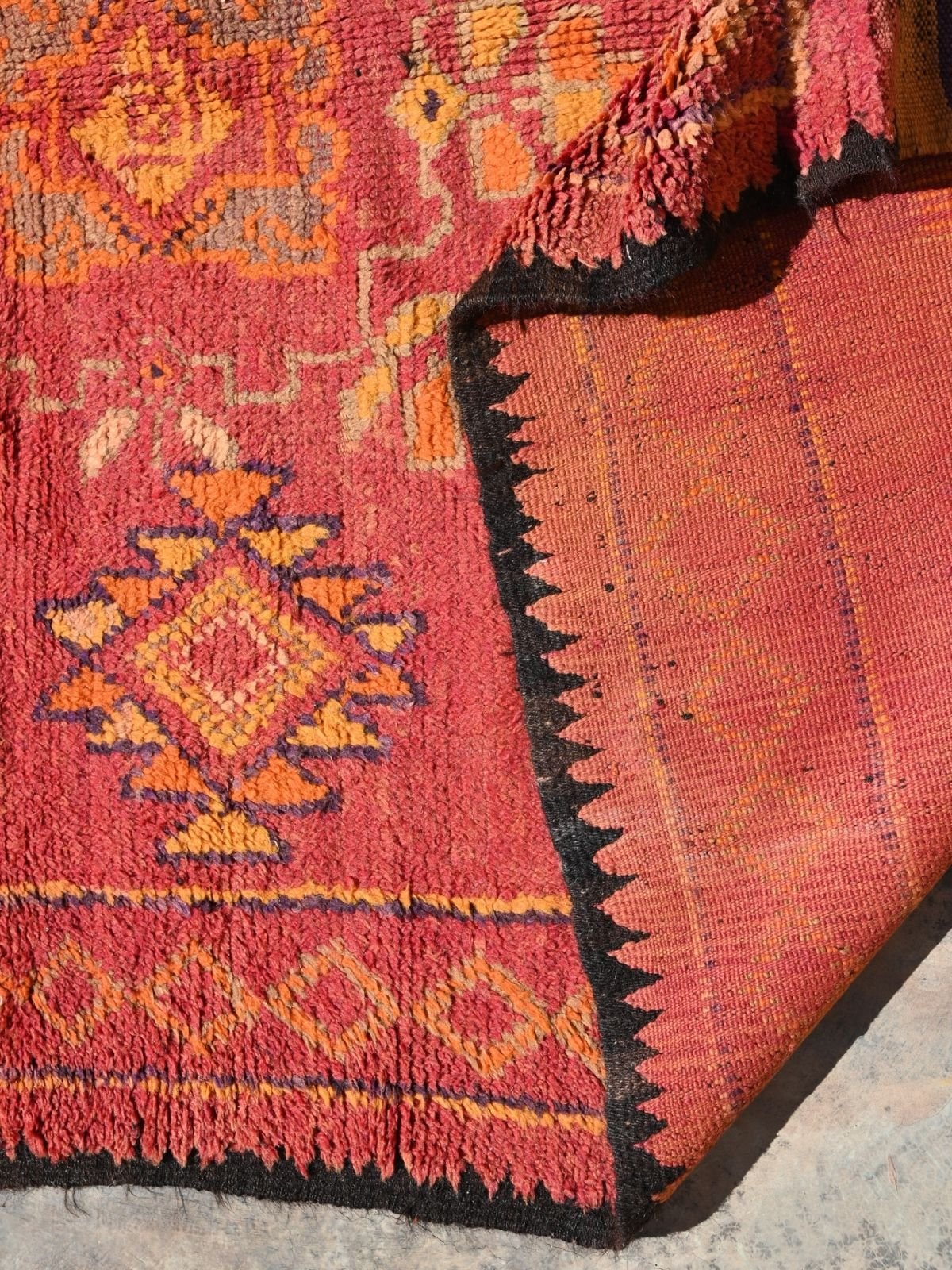 Haouz Vintage Moroccan Rug - Red 170x370cm