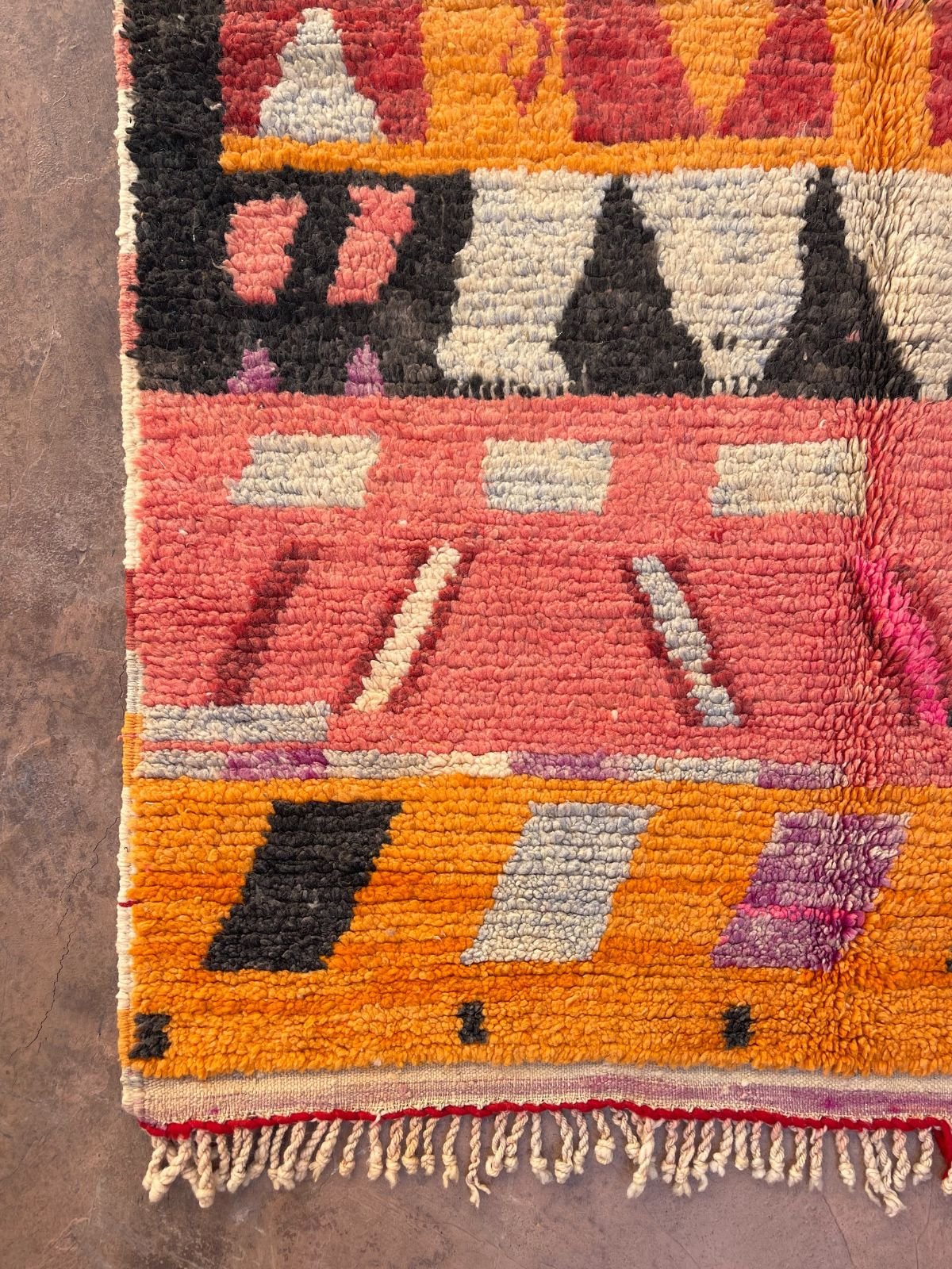 Boujad Rug (New Make) - Bright Orange & Pink 128x203cm