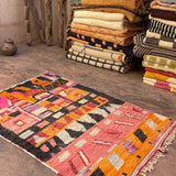 Boujad Rug (New Make) - Bright Orange & Pink 128x203cm